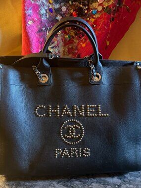 Chanel Studded Deauville Tote